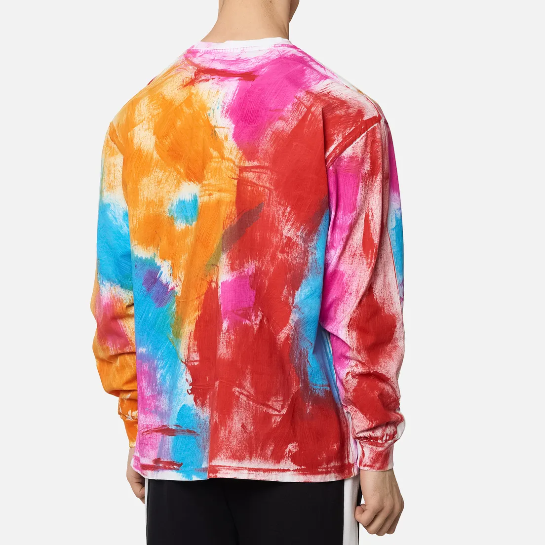 MSGM Мужской лонгслив Multicolor Brush Stroke