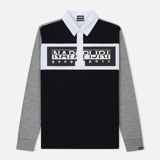 Мужской лонгслив Napapijri Emei Multicolour Black/Grey/White