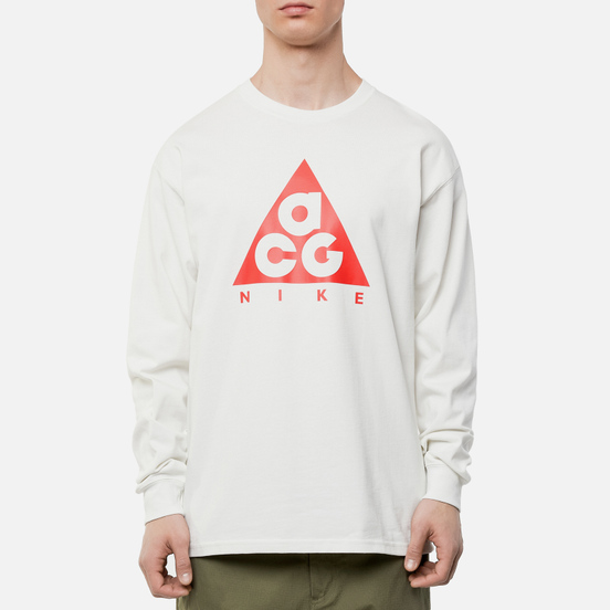 Мужской лонгслив Nike ACG LS Logo Summit White/Habanero Red
