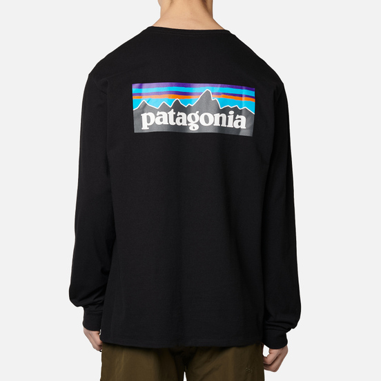 Мужской лонгслив Patagonia LS P-6 Logo Black