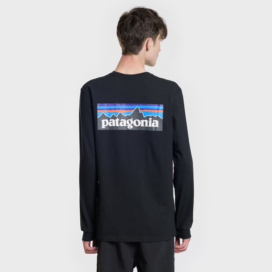 Мужской лонгслив Patagonia P-6 Logo Black