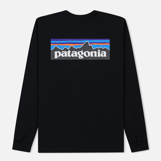 Мужской лонгслив Patagonia P-6 Logo Black
