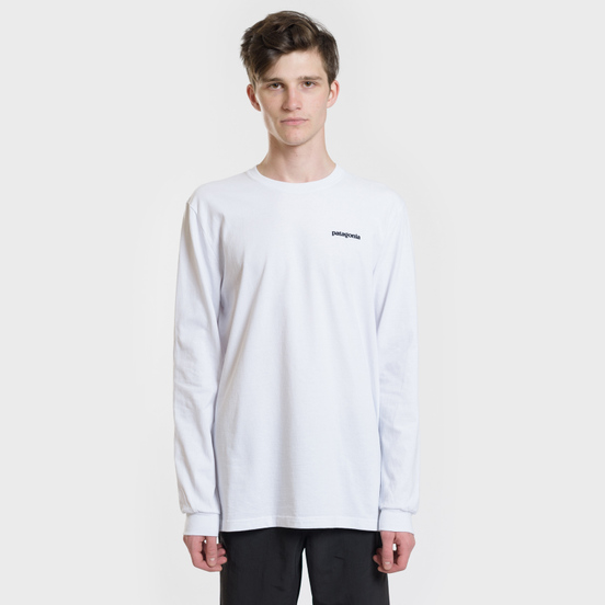 Мужской лонгслив Patagonia P-6 Logo White