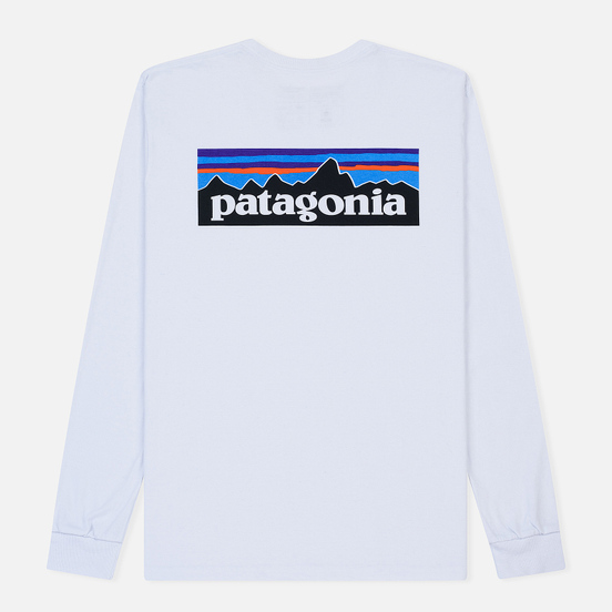 Мужской лонгслив Patagonia P-6 Logo White