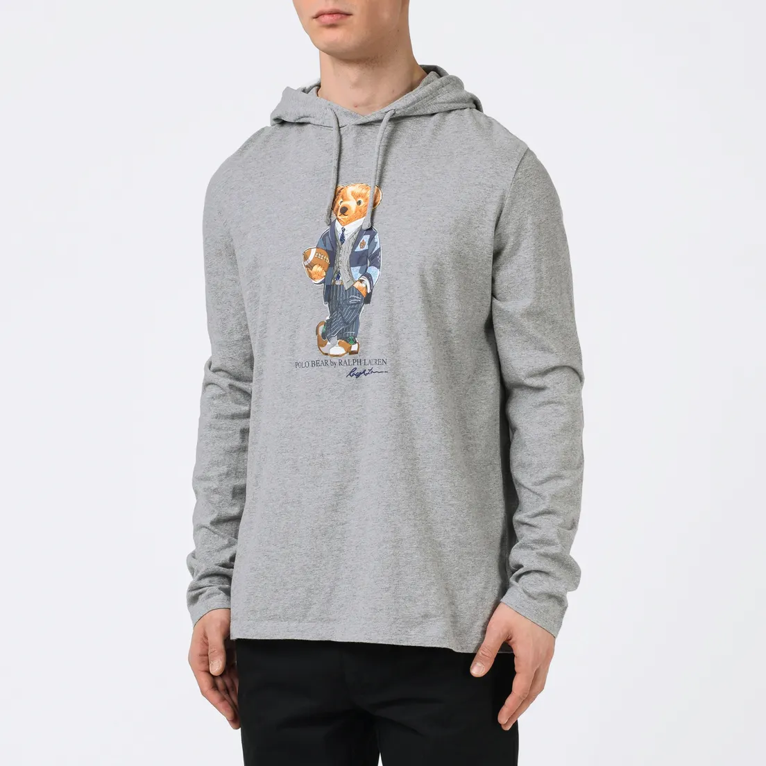 Polo Ralph Lauren Мужской лонгслив Bear Ready Play Football In Polo Style Hoodie