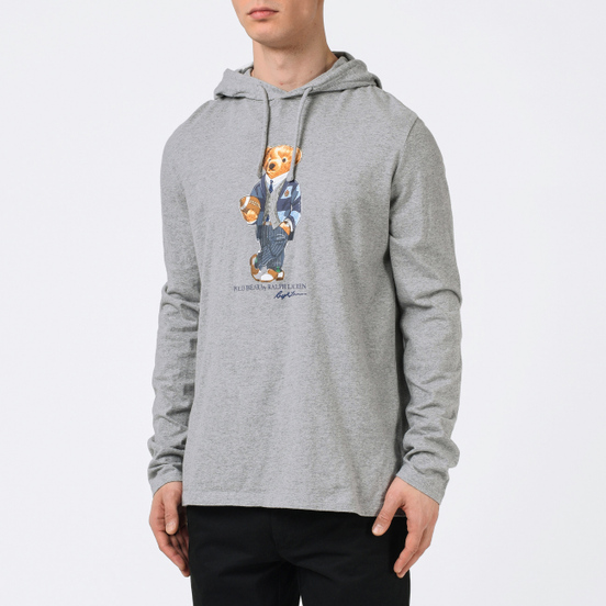 Мужской лонгслив Polo Ralph Lauren Bear Ready Play Football In Polo Style Hoodie Andover Heather
