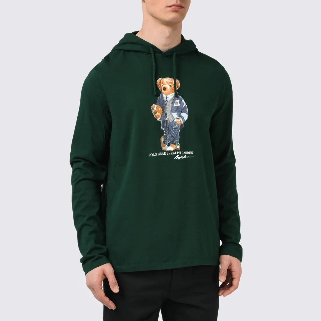 Polo Ralph Lauren Мужской лонгслив Bear Ready Play Football In Polo Style Hoodie