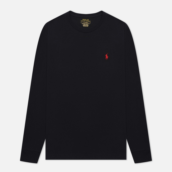 Мужской лонгслив Polo Ralph Lauren Custom Fit Embroidered Pony Black