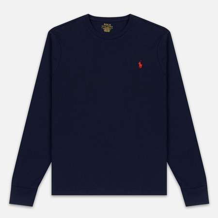 Мужской лонгслив Polo Ralph Lauren Custom Fit Embroidered Pony, цвет синий, размер XXL
