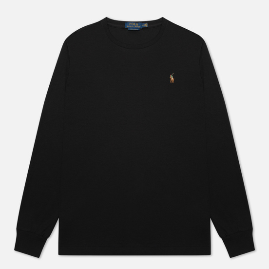 Мужской лонгслив Polo Ralph Lauren Custom Slim Fit Interlock Black