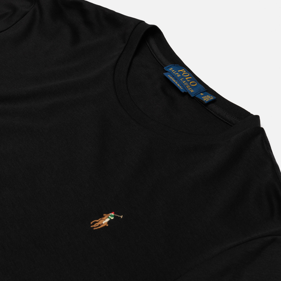 Мужской лонгслив Polo Ralph Lauren Custom Slim Fit Interlock Black