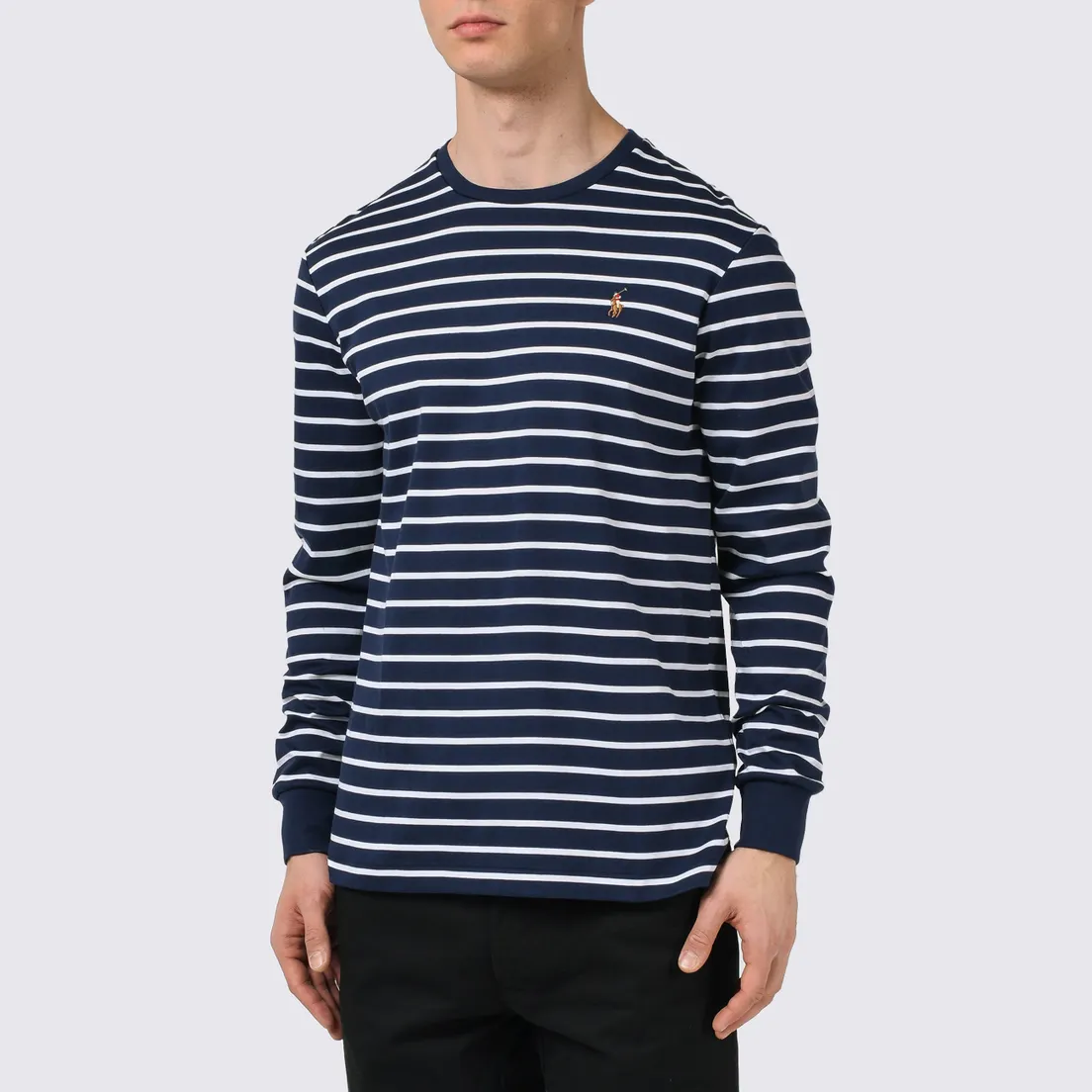 Polo Ralph Lauren Мужской лонгслив Multi Pony Pima Polo Stripe