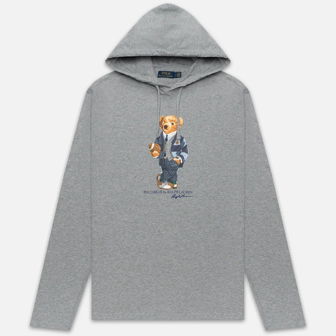 Polo Ralph Lauren Мужской лонгслив Bear Ready Play Football In Polo Style Hoodie