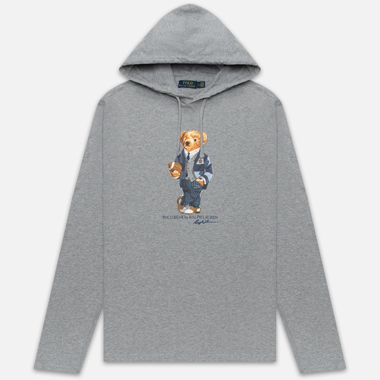 Мужской лонгслив Polo Ralph Lauren Bear Ready Play Football In Polo Style Hoodie Andover Heather