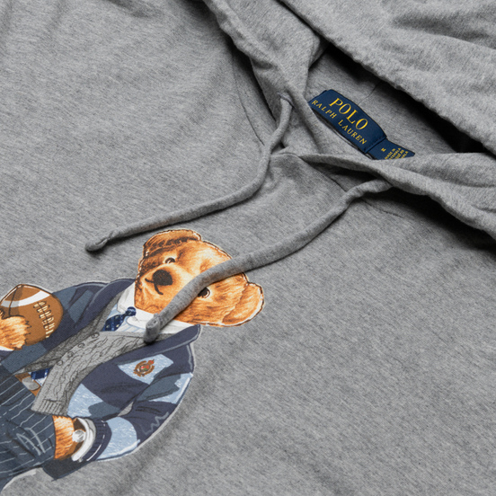 Мужской лонгслив Polo Ralph Lauren Bear Ready Play Football In Polo Style Hoodie Andover Heather