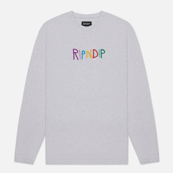 Мужской лонгслив RIPNDIP EMB Logo Heather Grey
