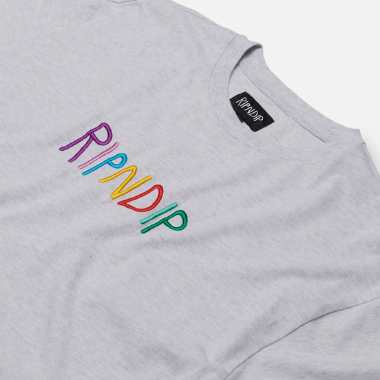 Мужской лонгслив RIPNDIP EMB Logo Heather Grey