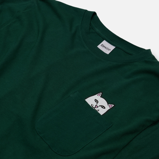 Мужской лонгслив RIPNDIP Lord Nermal Pocket Hunter Green