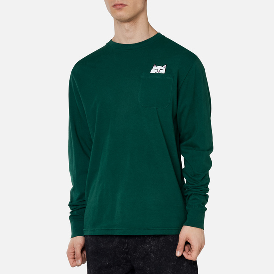 Мужской лонгслив RIPNDIP Lord Nermal Pocket Hunter Green