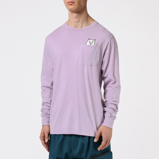 Мужской лонгслив RIPNDIP Lord Nermal Pocket Light Purple