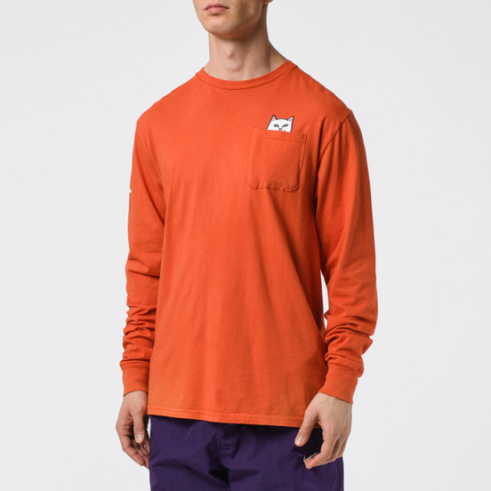 Мужской лонгслив RIPNDIP Lord Nermal Pocket Texas Orange