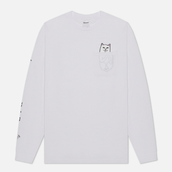 Мужской лонгслив RIPNDIP Lord Nermal Pocket White