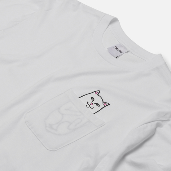 Мужской лонгслив RIPNDIP Lord Nermal Pocket White