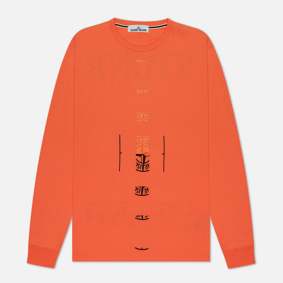 Мужской лонгслив Stone Island 7215 Graphic Nine Bright Orange