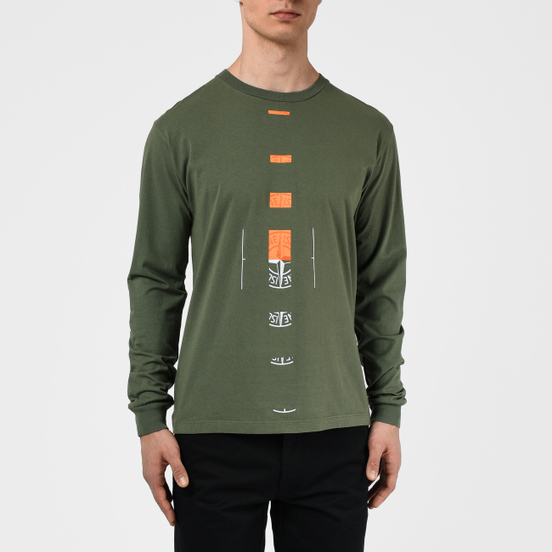 Мужской лонгслив Stone Island 7215 Graphic Nine Olive Green