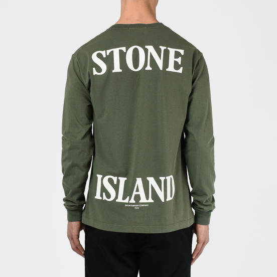 Мужской лонгслив Stone Island 7215 Graphic Nine Olive Green