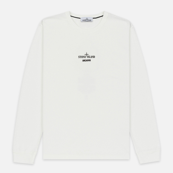 Мужской лонгслив Stone Island Archivio Project Poly Felt Natural White