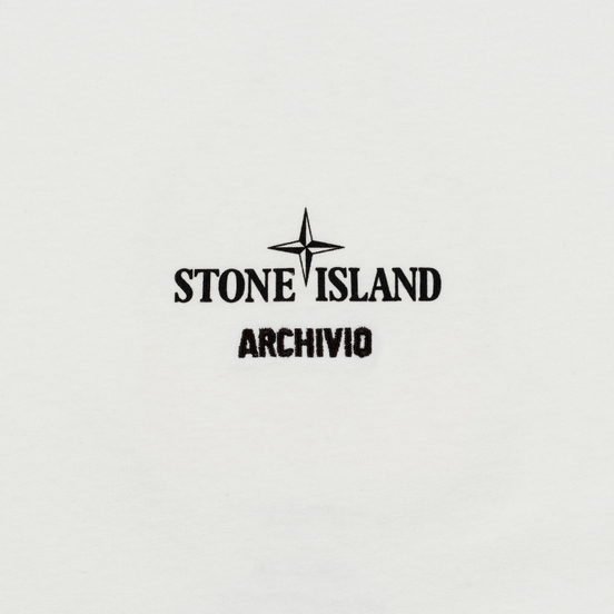 Мужской лонгслив Stone Island Archivio Project Poly Felt Natural White
