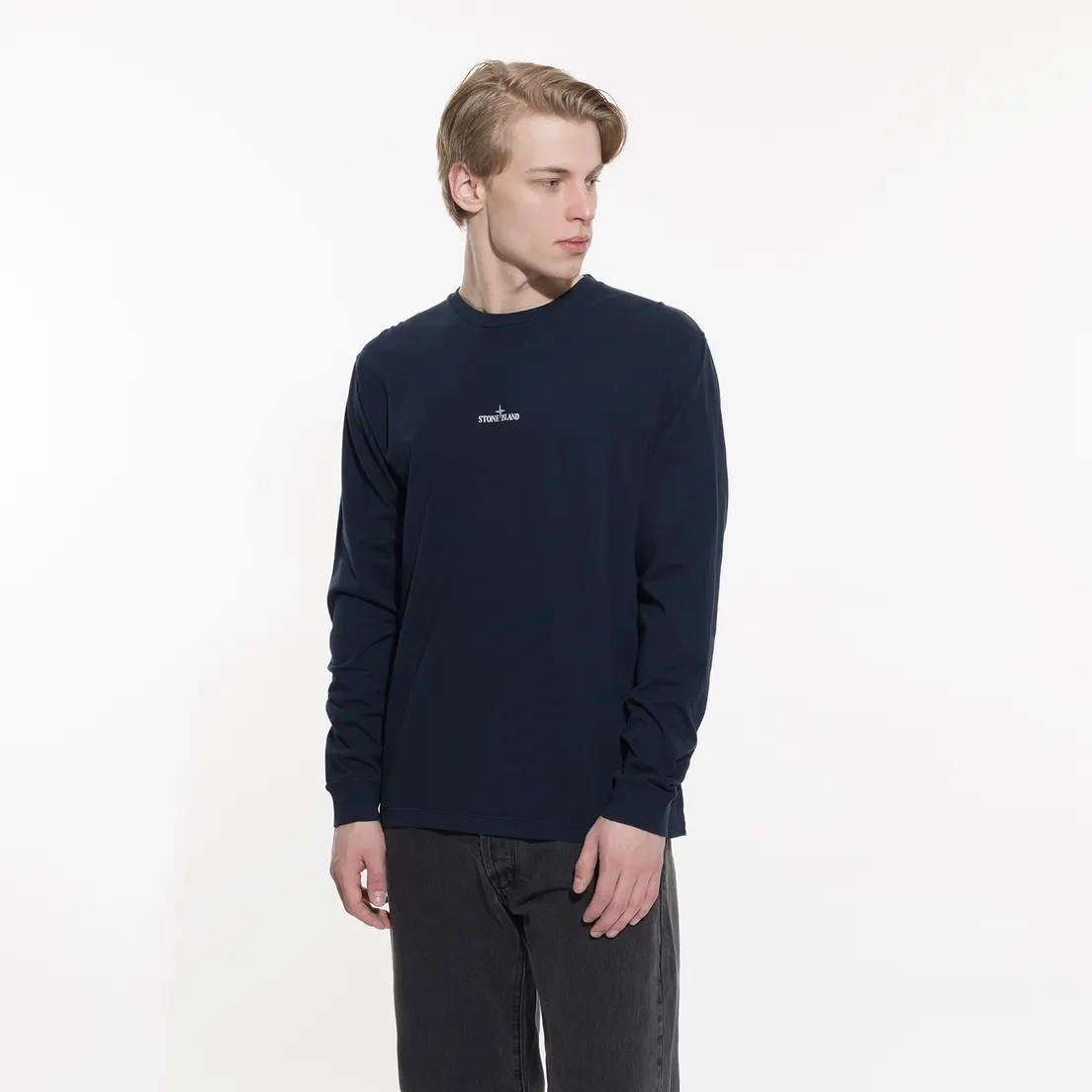 Stone Island Мужской лонгслив Double Pin Reflective Compass Logo