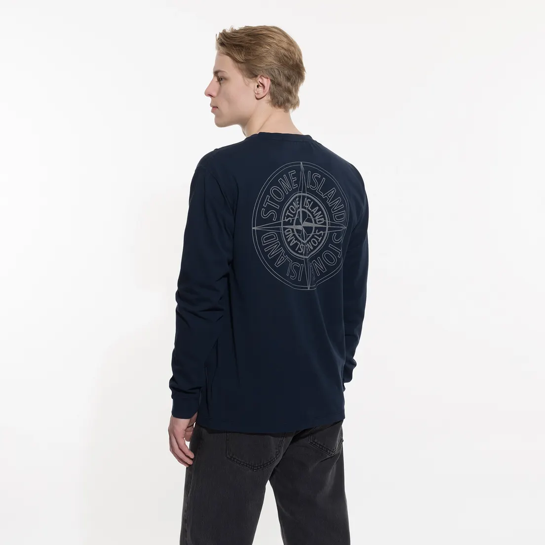 Stone Island Мужской лонгслив Double Pin Reflective Compass Logo
