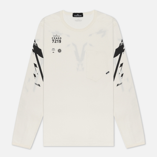 Мужской лонгслив Stone Island Shadow Project 7219 CXADO Chest Pocket Natural White