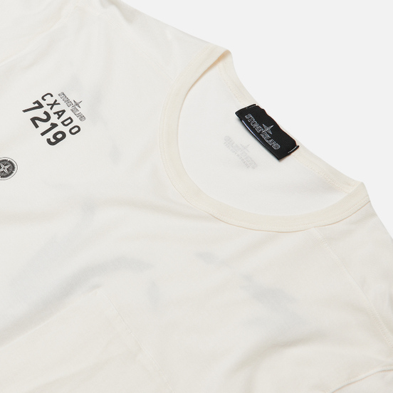 Мужской лонгслив Stone Island Shadow Project 7219 CXADO Chest Pocket Natural White