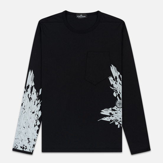 Мужской лонгслив Stone Island Shadow Project 7219 CXADO Print Black