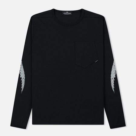 Мужской лонгслив Stone Island Shadow Project Breast Pocket Printed Catch Black