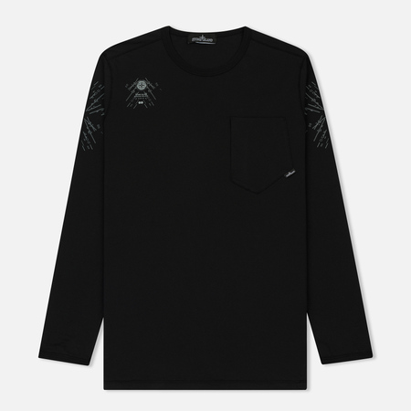 Мужской лонгслив Stone Island Shadow Project Catch Pocket Digital Prints Black