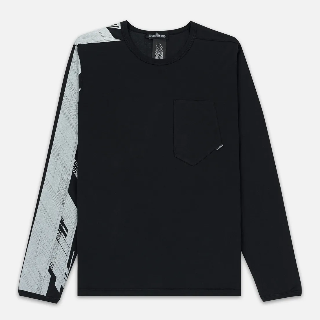 Stone Island Shadow Project Мужской лонгслив Mako Cotton Jersey Garment Dyed Pocket