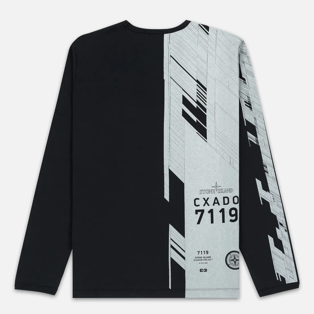 Stone Island Shadow Project Мужской лонгслив Mako Cotton Jersey Garment Dyed Pocket