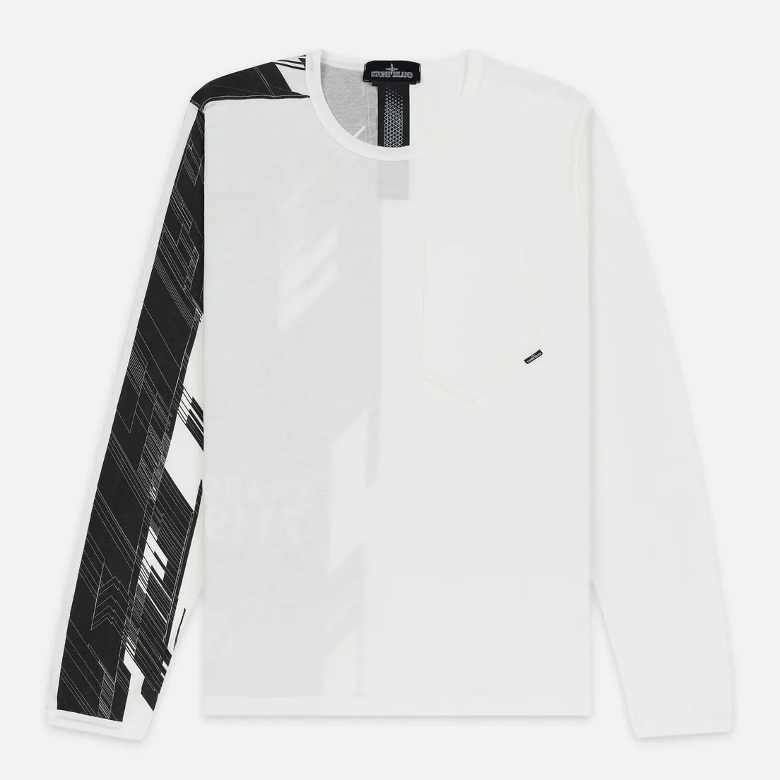 Stone Island Shadow Project Мужской лонгслив Mako Cotton Jersey Garment Dyed Pocket