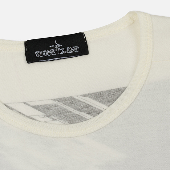 Мужской лонгслив Stone Island Shadow Project Printed Catch Pocket 1 Natural White