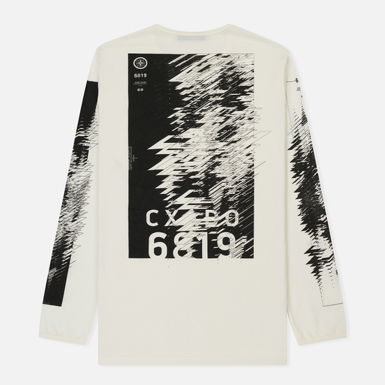 Мужской лонгслив Stone Island Shadow Project Printed Catch Pocket 1 Natural White