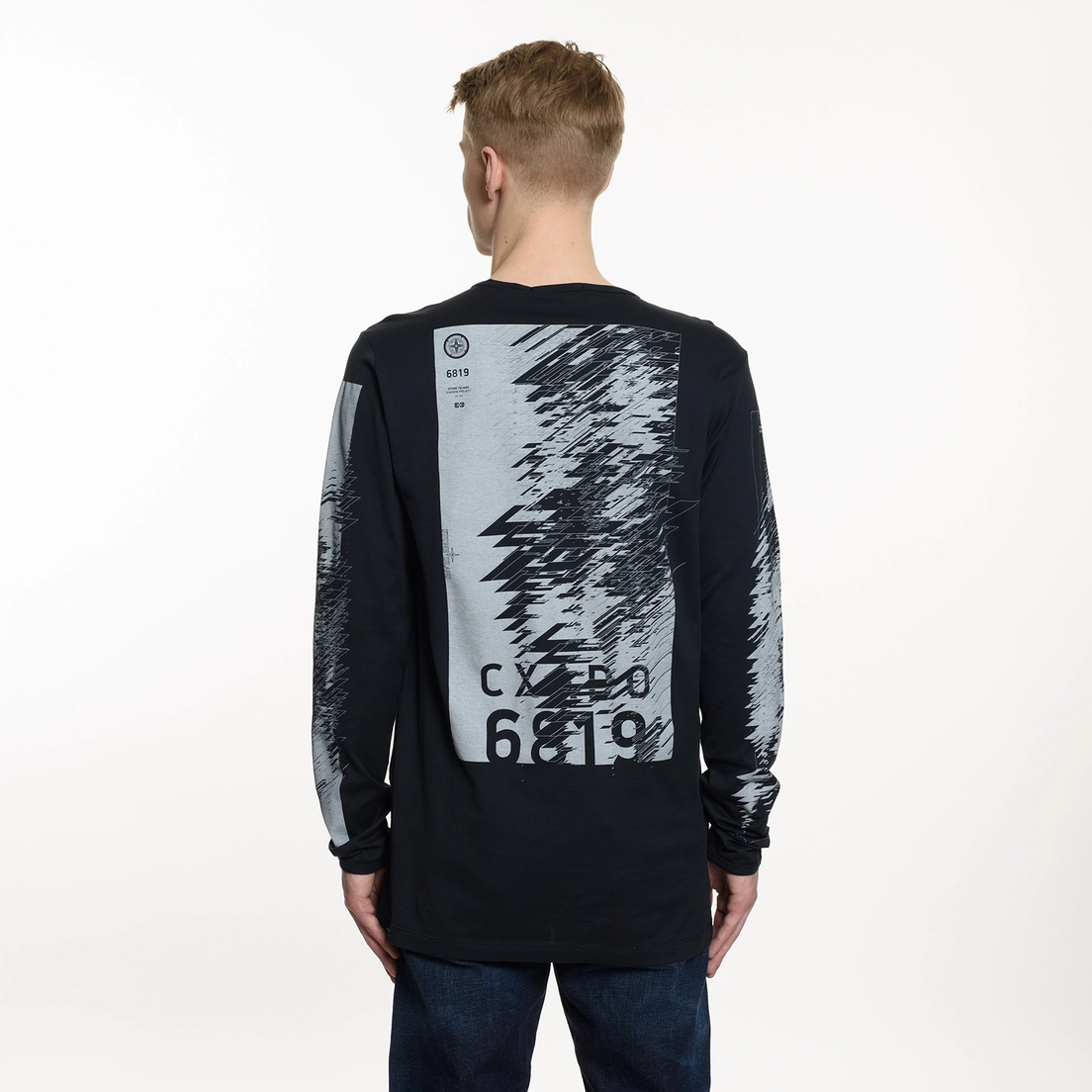 Мужской лонгслив Stone Island Shadow Project Printed Catch Pocket