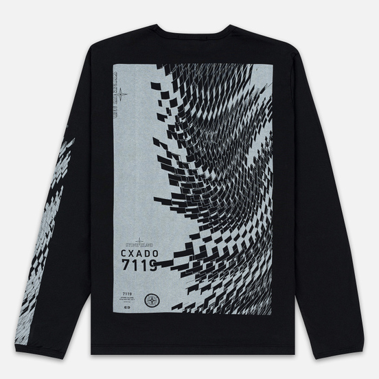 Мужской лонгслив Stone Island Shadow Project Printed CXADO 7119 Black