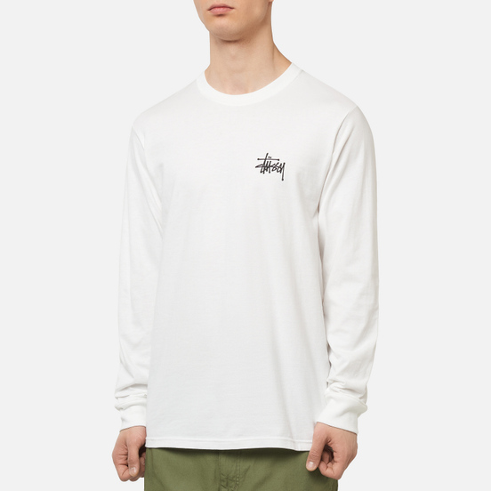 Мужской лонгслив Stussy Basic Stussy LS White/Black