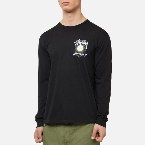 Мужской лонгслив Stussy High Desert Pigment Dyed Black