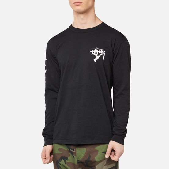 Мужской лонгслив Stussy One Love Pigment Dyed Black