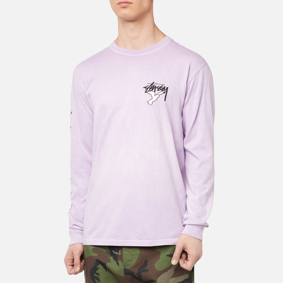 Мужской лонгслив Stussy One Love Pigment Dyed Lavender